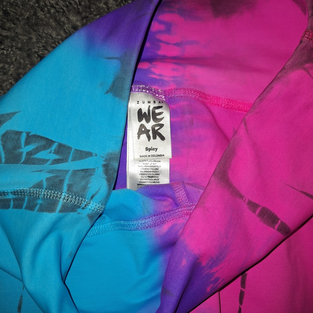 Zumba Fitness Kids Neon Graphic Leggings - Pink, Orange, Blue, Green - Picture 14 of 16